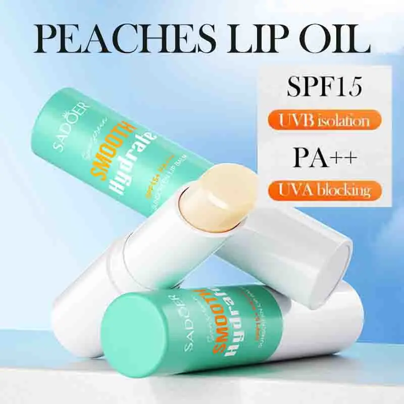 SADOER Spf 15+ Lip Sunscreen Solar Blocker Lip Balm Moisturizing Fade Lip Lines Nourishing Hydrating Lipstick For Lips Skin Care