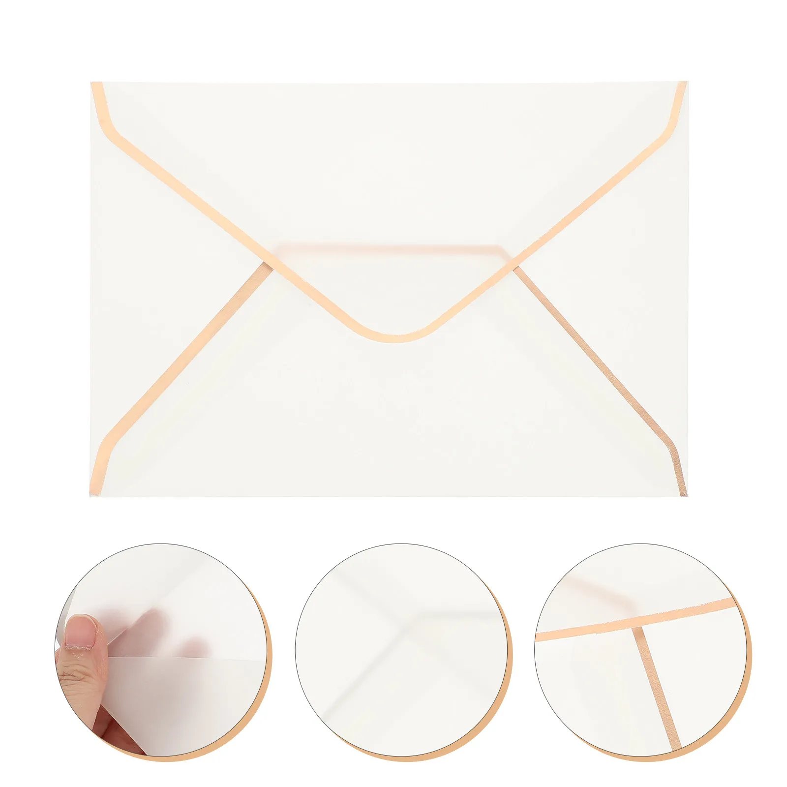 

10Pcs Gold Foil Invitation Envelopes Smooth Tracing Paper Blank Wedding Greeting Cards Envelopes Birthday Baby Shower Party