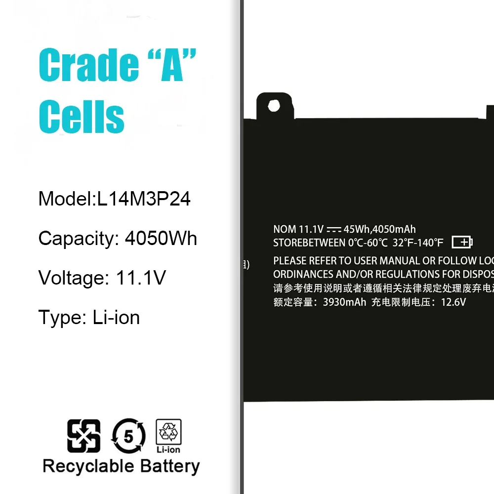 SKOWER L14M3P24 Laptop Battery For Lenovo Ideapad Xiaoxin 700 R720 Y700-14ISK Y520-15IKB Y720-14ISK L14S3P24 L16M3P24