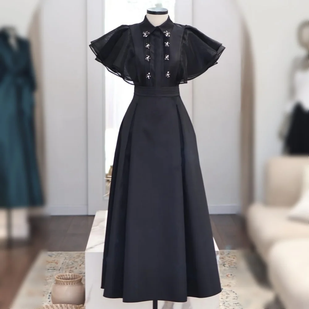 

Индивидуальное вечернее платье Grace Homecoming с высоким воротником, А-силуэт, миди, на заказ, для особых случаев, элегантное, для вечеринок, в современном стиле