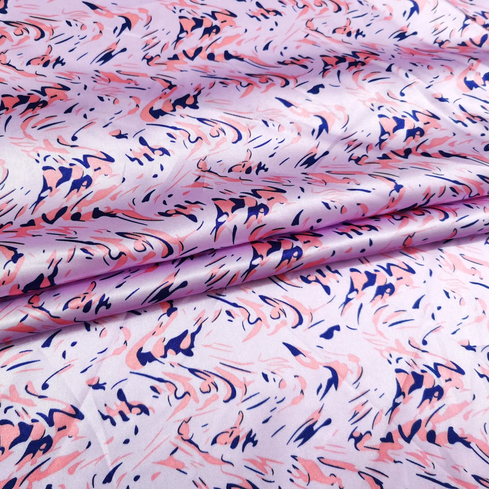 1 Meter x 1,48 Meter Geometrisches Webmuster Satin-Material Seidig Weiches Polyester Charmeuse Futterstoff Schal DIY Stoff – Detail 11