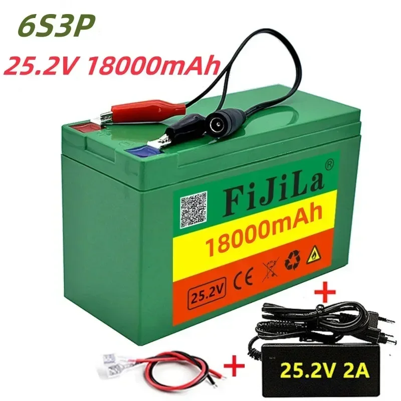 

6s3p 18650 lithium battery 25.2V 18000mAh electric bicycle/electric spray battery pack, with 25.2V 2A charger