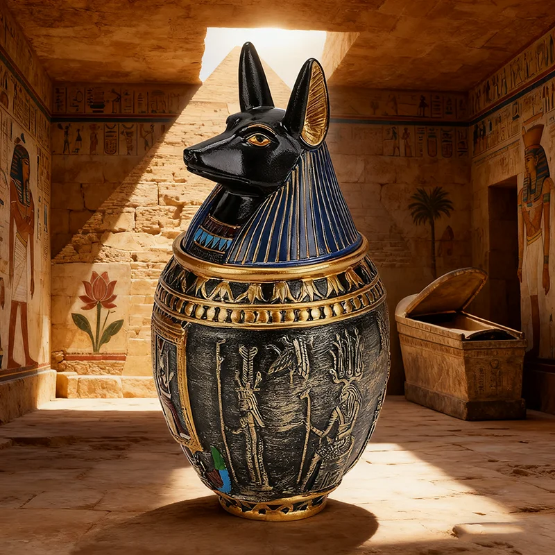 Ancient Egypt Anubis Bastet Divine Jar Pet Dog Cat Urn Resin Ornament Gift Travel Pharaoh Souvenir Ornament handicraft