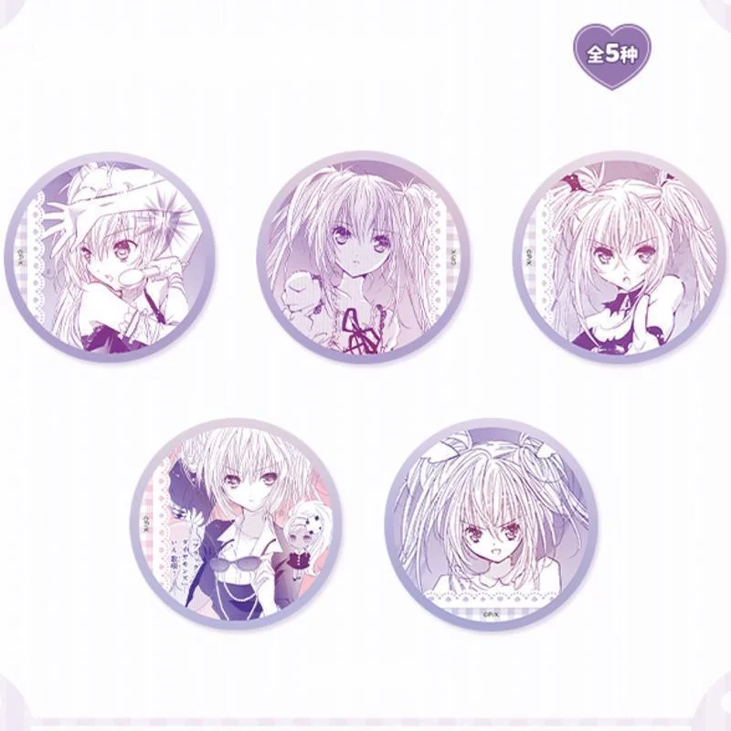 Anime Shugo Chara HD Print Brooches Handmade Badge Cartoon Figure Tsukiyomi Utau/Hinamori Amu Round Display Lapel Pins Jewelry