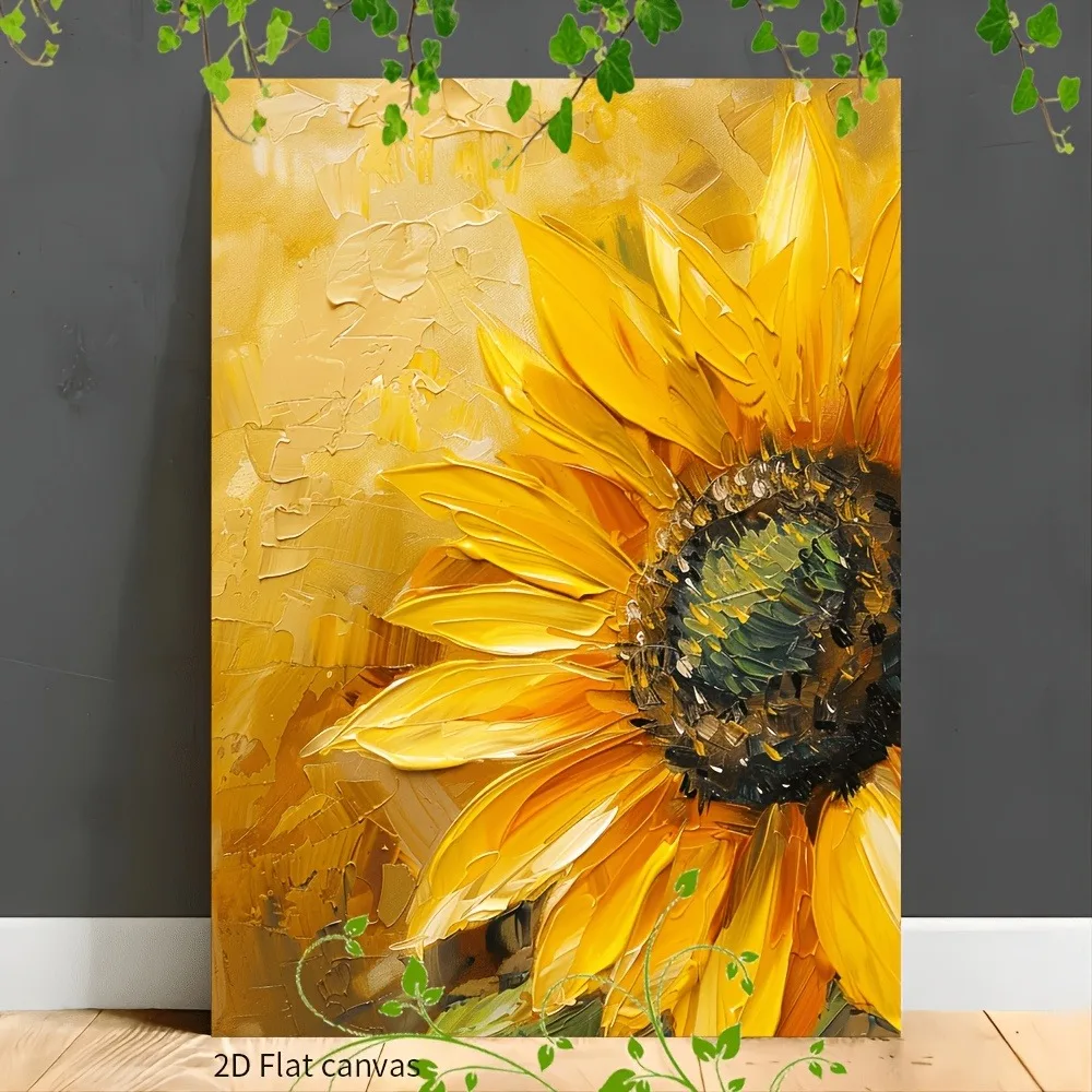 

2D Flat, 2D Flat, 1pc Vibrant Yellow Sunflower Petal Canvas Artwork, Suitable for Direct Hanging As Corridor Art, Office Wall Decoration, Room Embellishment, Home Decor, Wall Art Decoration, And Creative Space Wall Decor