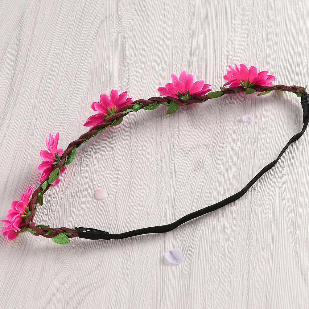 

5 Pcs Bohemian Headband Hair Wreaths Hawaiian Flower Necklace Tropical Accessories for Women Sunflower Office