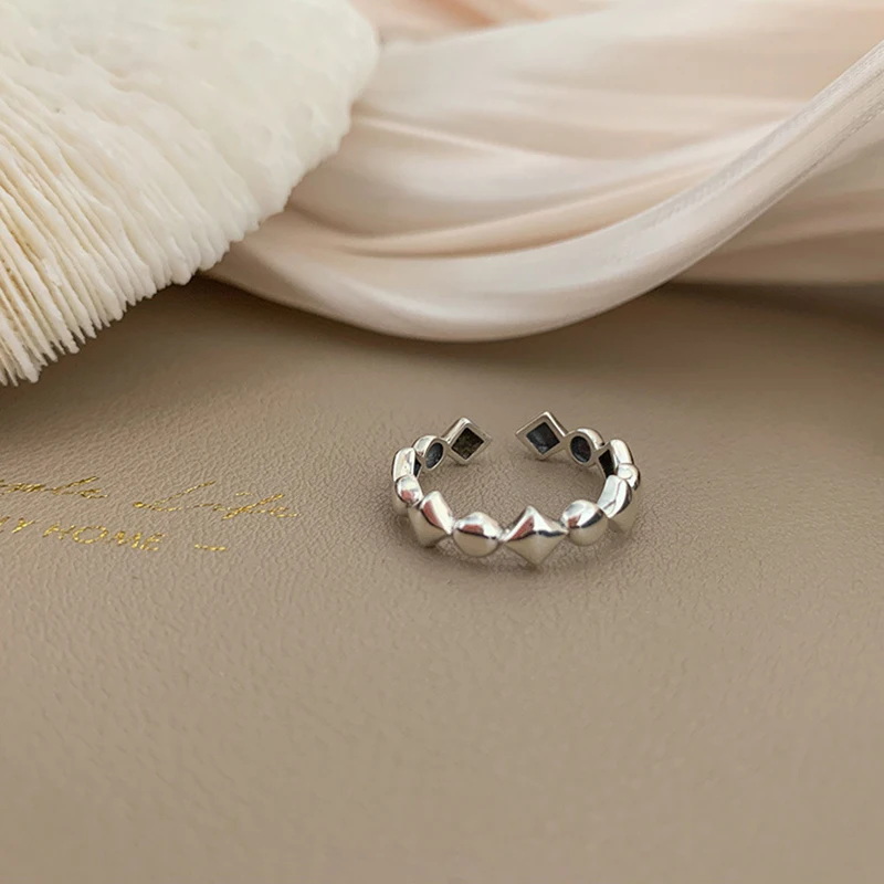 Women's 925 Sterling Silver Retro Open Ring, Unique Design
