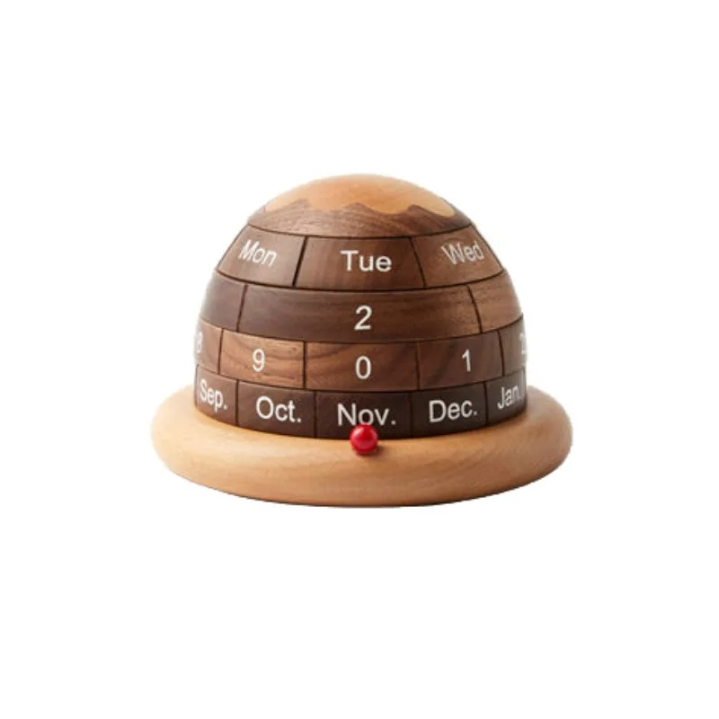 Wooden Planet Calendar Creative Office Ornaments Durable Desktop Calendar New Year Business Gifts Living Room Study Decoration