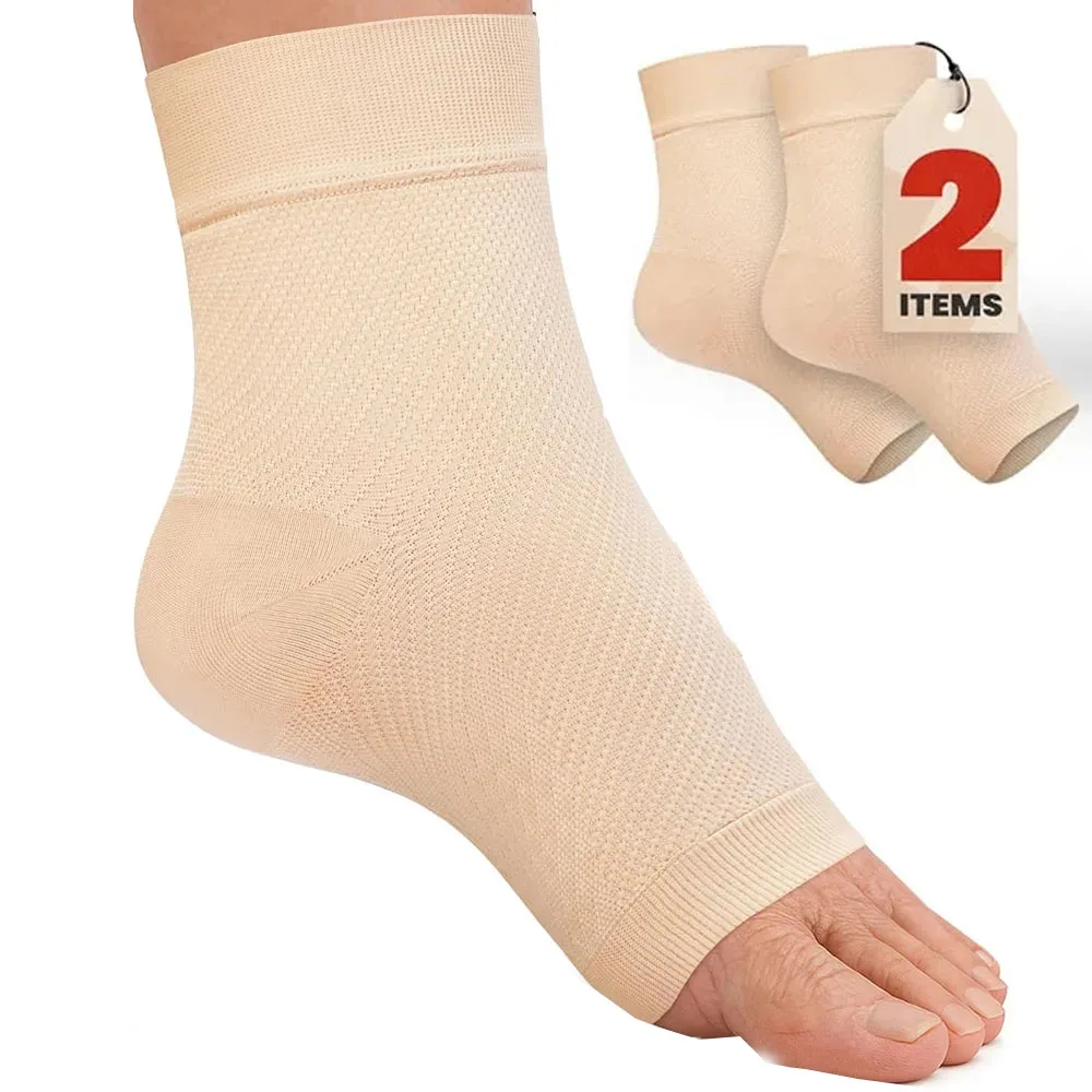 2-teilige Knöchelbandage, Kompressionsmanschette, offene Zehen, Kompressionssocken für Damen und Herren, zum Schwellungen, Plantarfasziitis, Verstauchungen