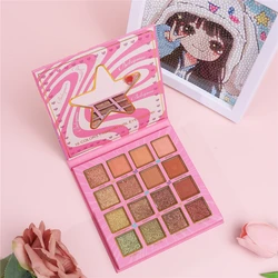 BELZGMEE 16 Colors Sweet Girl Matte Eyeshadow Palette Book with Mirror Portable Glitter Blush Body Pigment Makeup for Face Eyes