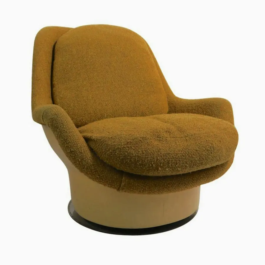 #Space Age Design Swivel Fiberglass Mold Lounge Chair Office Upholstered Single Seat Sofa Chairs for Hotel Living Room Furniture