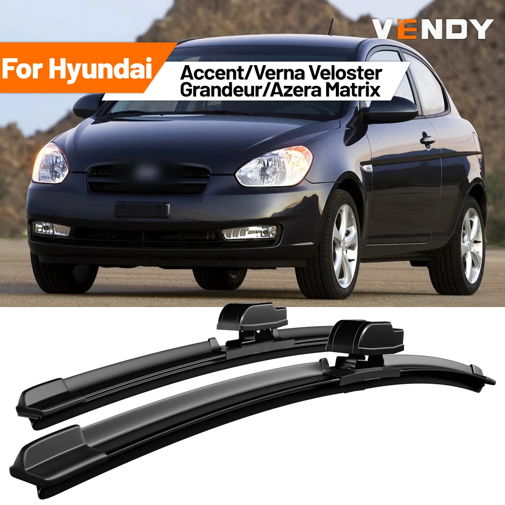 Escobillas de Goma para Limpiaparabrisas Delanteros para Hyundai Accent/Verna Veloster Grandeur/Azera Matrix, Accesorios para Automóviles