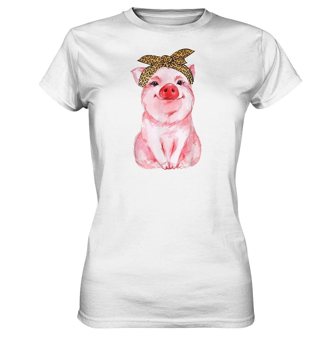 Pig With Bandana Farm Agriculture Pigs Animals T Shirt Ladies Premium