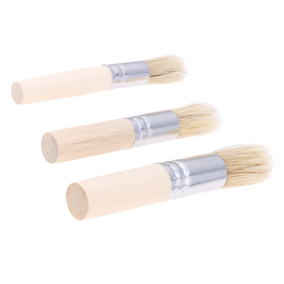 

3Pcs Bristle Hair Stencil Brush Wooden Handle Durable Oil Acrylic Painting Tools for DIY Art Watercolor Craft Supplies