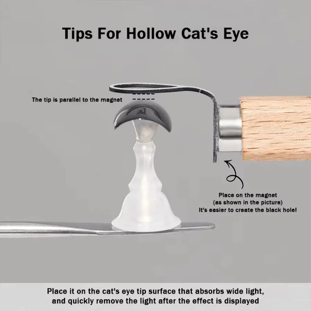 Olive-shaped Guide Cat Eye Nail Art Tool DIY Manicure Kit Iron Cat Eye Magnet for Nails Hollow Cat Eye Magnet Tool