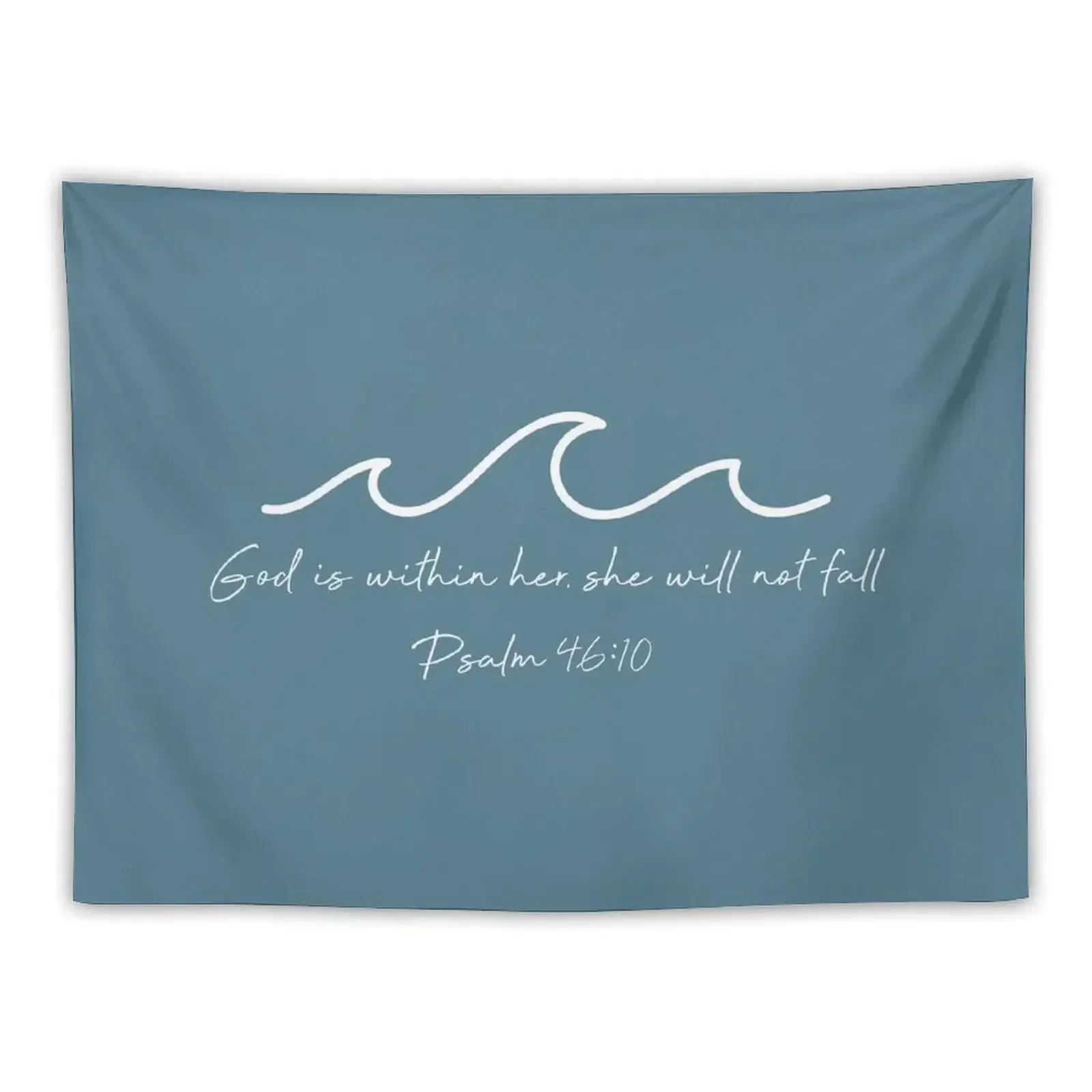 

God Is Within Her Waves - Psalm 46:5 Tapestry Home Decoration Accessories Japanese Room Decor Cute Room Decor Tapestry