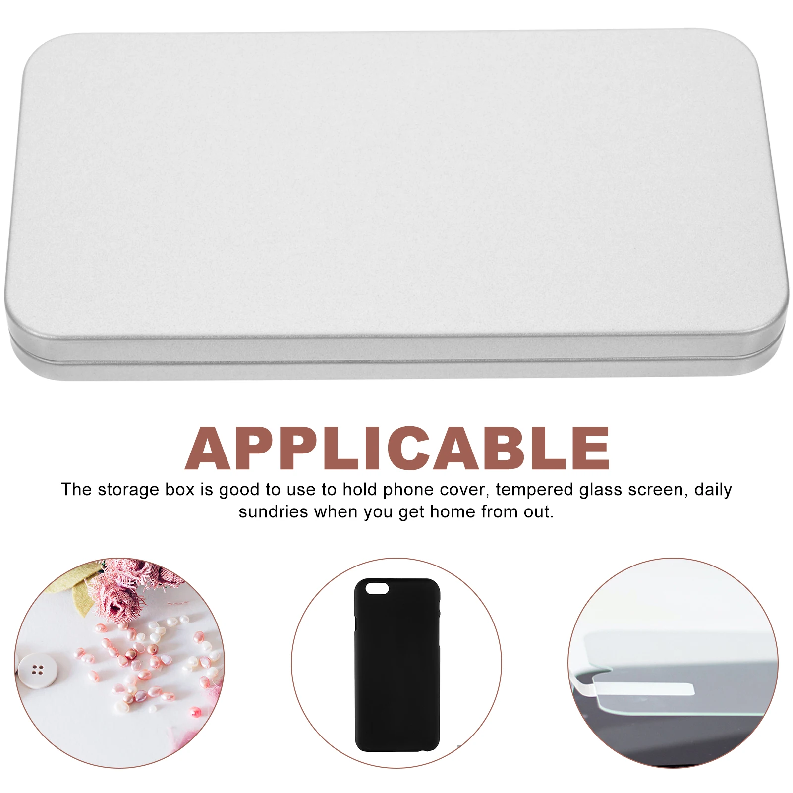 

4Pcs Tinplate Tempered Glass Screen Storage Box Metal Box Organizer with Lid Portable Phone Protector Holder Storage