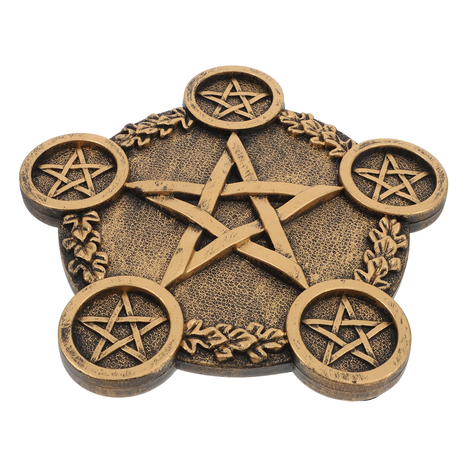 

1pc Pentagram Candlestick Desktop Candleholder Pentacle Star Sacrifice Prop Decor Resin Durability Religious Scene