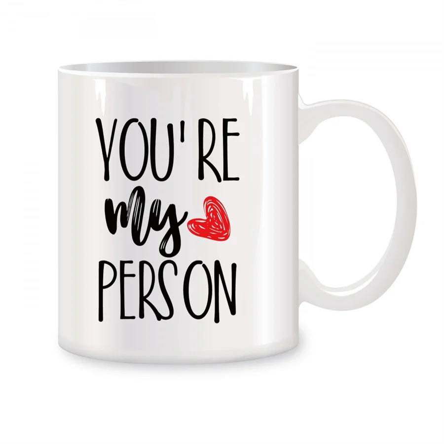 

You're My Person Mugs For Boyfriend, Girlfriend, Her, Him Birthday Gifts Novelty Coffee Ceramic Tea Cups White 11 oz