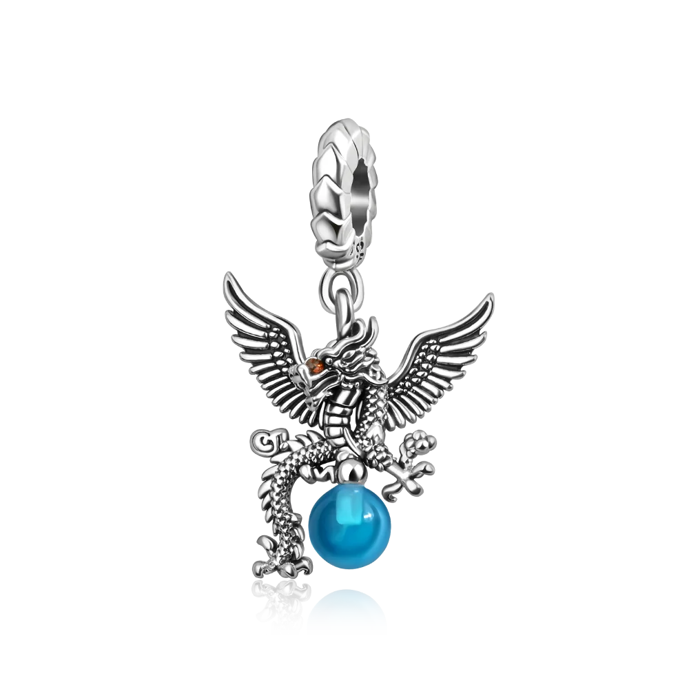925 sterling silver dragon pendant suitable for original bracelet, men's and women's DIY jewelry gift