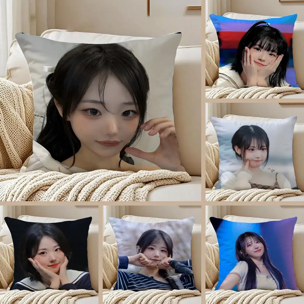 Singer Q-QWERHina Jang Na-young Cushion Cover Pillowcase Anti-dustmite Invisible Zipper Short Plush Sofa Cushion