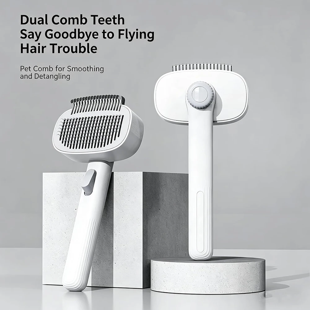 Self Cleaning Deshedding Brush,Pet Hair Removal Comb,Adjustable Cat Shedding Brush Grooming Tool Pet Accessories