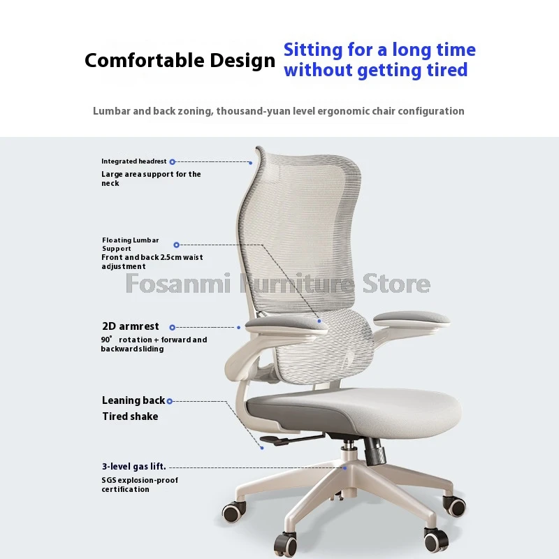 Multifunctional High Back Mesh Office Desk Chair Adjustable Gaming Computer Chair with Integrated Headrest Home PC Swivel Chairs