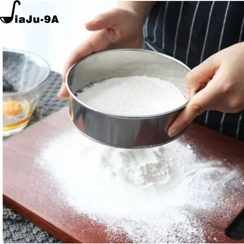 Stainless Steel 40 Mesh Bottom Mesh Flour Sieve Rice Sieve Thickened 10CM~21CM Rice Flour-Sieve Kitchen Baking Mesh Sieve Gadget