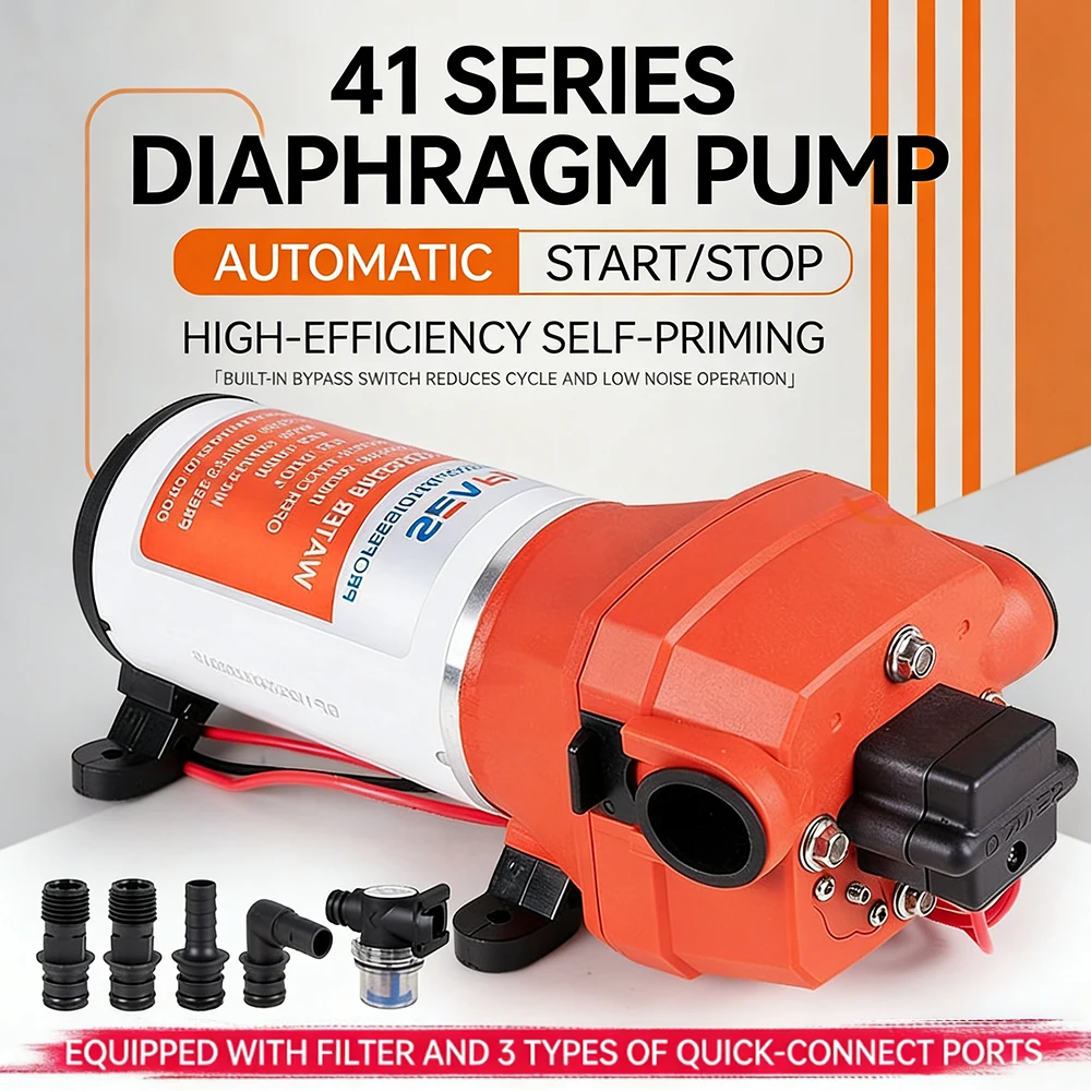 

Electric Water Pump Kit, High-flow Cleaning Pump for Cars, Ships and Households, DC 12V/24V Water Pump