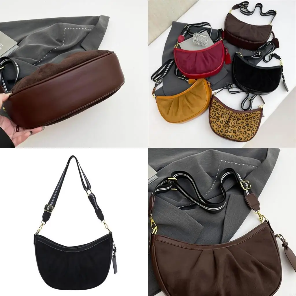 

Stylish Half Moon Bag for Women with Zippered Closure Shoulder Crossbody Bags