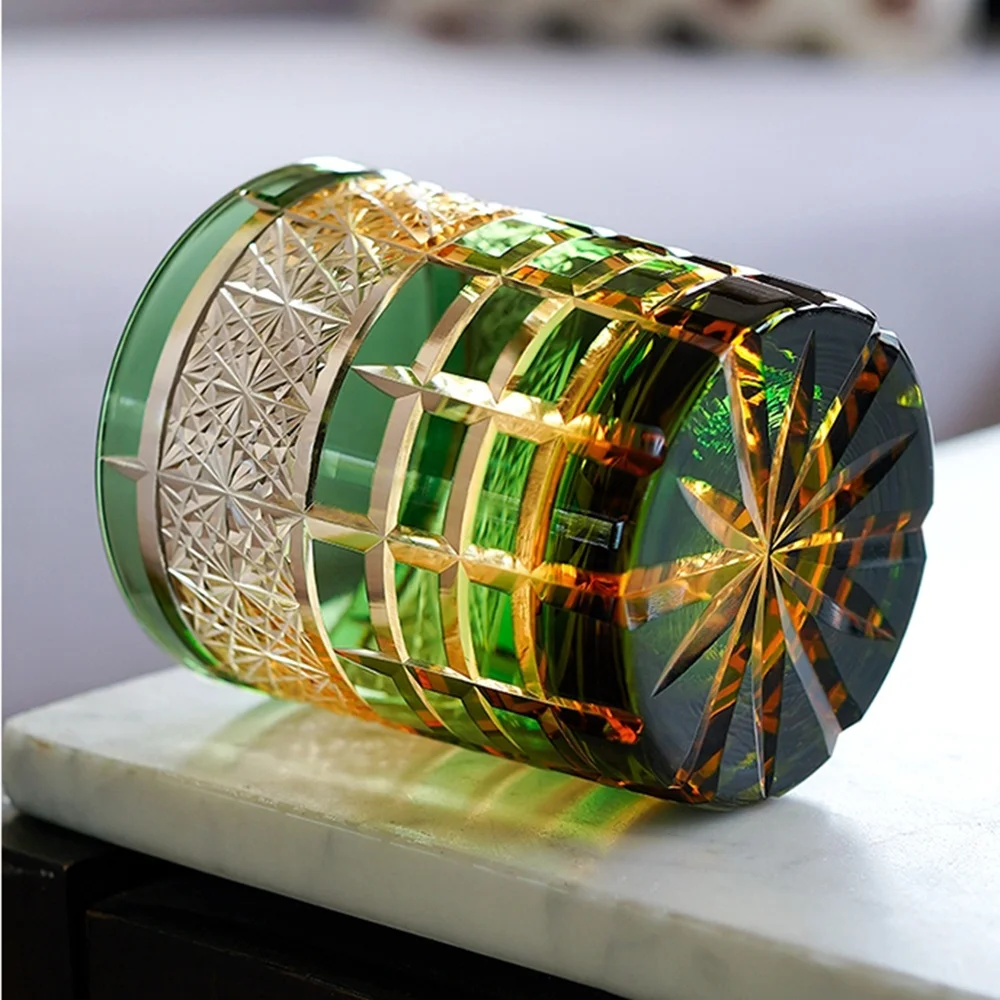 Edo Kiriko Стиль Японский Бренди Рок Стеклянная чашка для виски Хрустальный стакан для питья для подарков