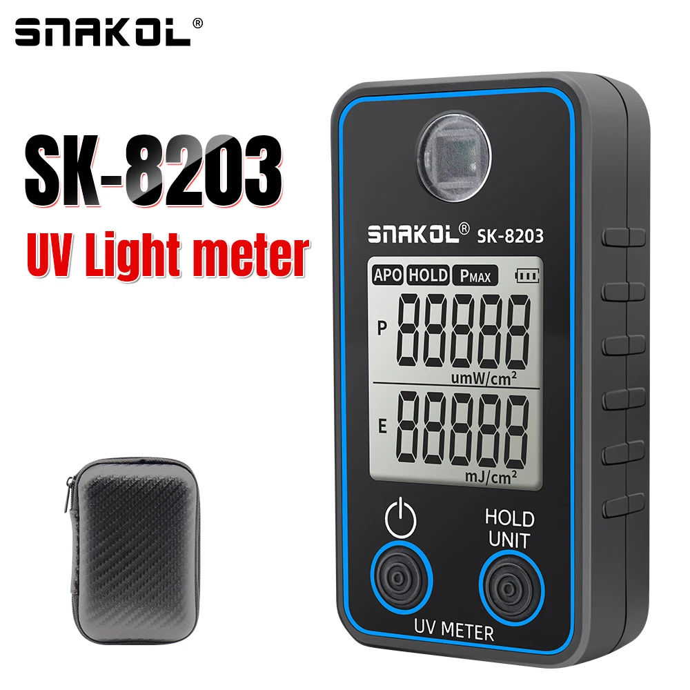 SNAKOL Digital UV Illuminometer Professional UV Tester Ultraviolet Meter uvb Measurement Portable Photometer Uveometro Detector