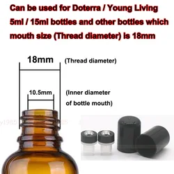 10X 100x Steel Roller Lids Caps For 18mm / 410 Neck Size Doterra Young Living Bottles Glass Roll on Aromatherapy Perfume DIN18