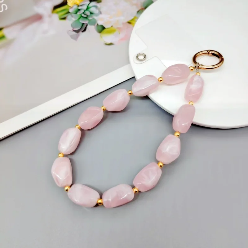 Dyeing Color Imitation Stone Phone Chain Keychain