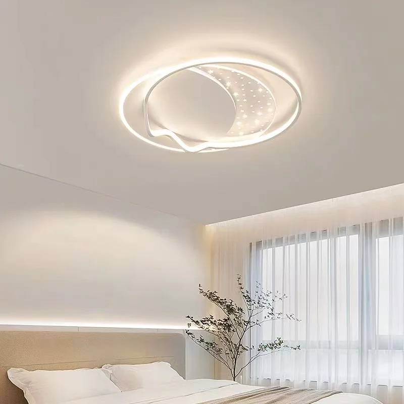 

Nordic Led Ceiling Lights For Bedroom Living Room Kitchen Study Ceiling Lamp Ring Round White Modern Chandelier Remote Control