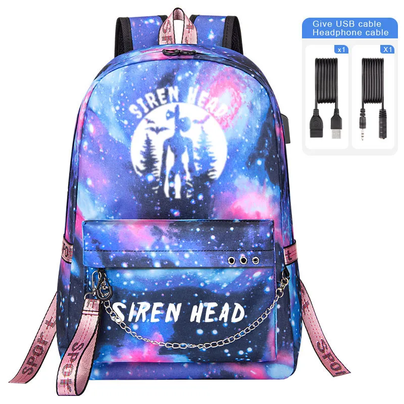 

Monster Siren Head Cartoon Children Students Schoolbag USB Boys Girls Backpack Teens Men Woman Laptop Shoulder Bag