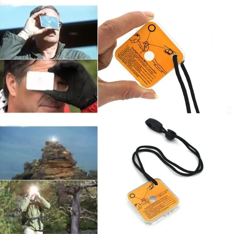 Outdoor Survival Reflektierende Signal Spiegel für Wandern Camping Notfall Praktische Tageslicht Reflektierende Werkzeug Erste Hilfe Liefert 1PC