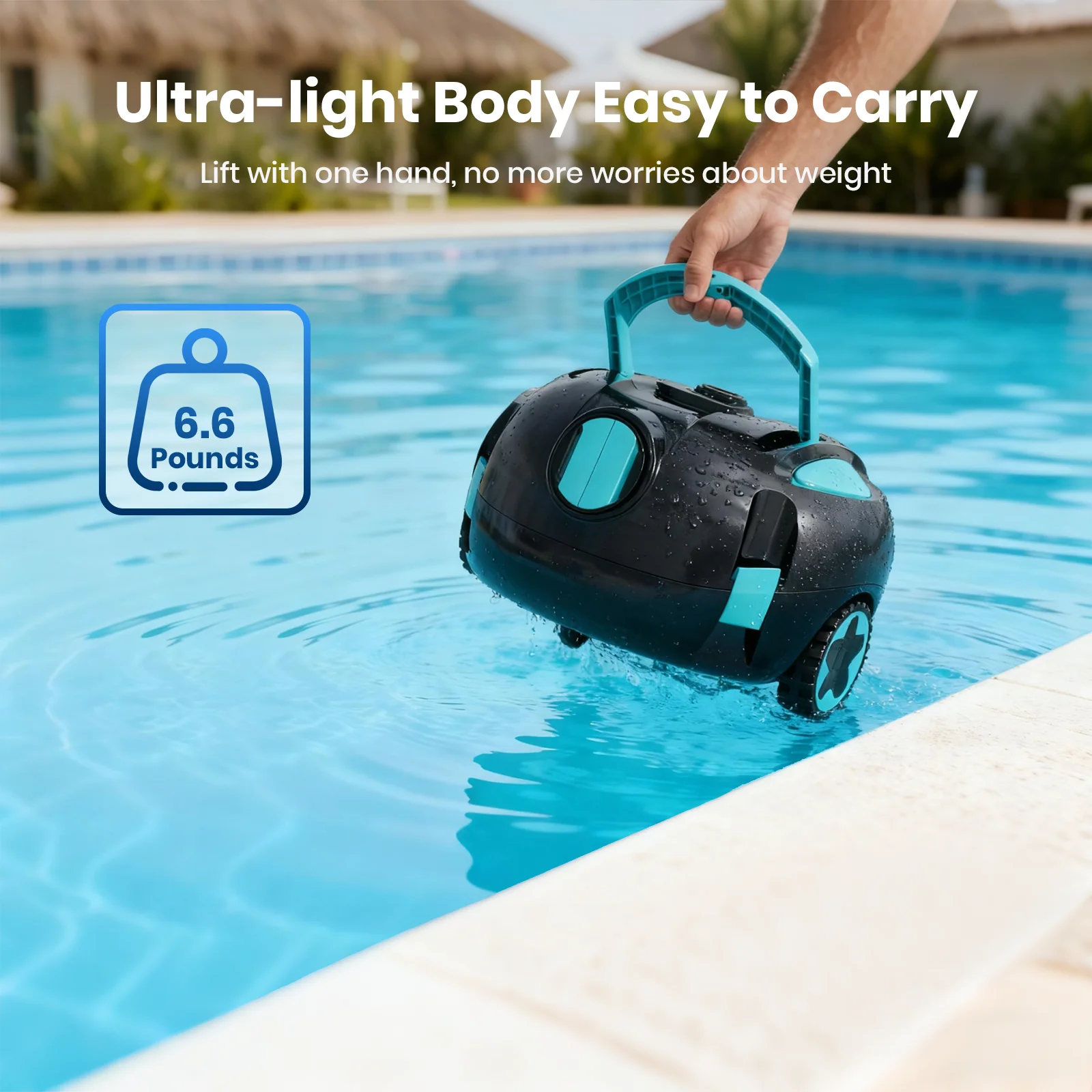 Cordless Robotic Pool Cleaner Strong Suction Smart Navigation Automatic Underwater Vacuum