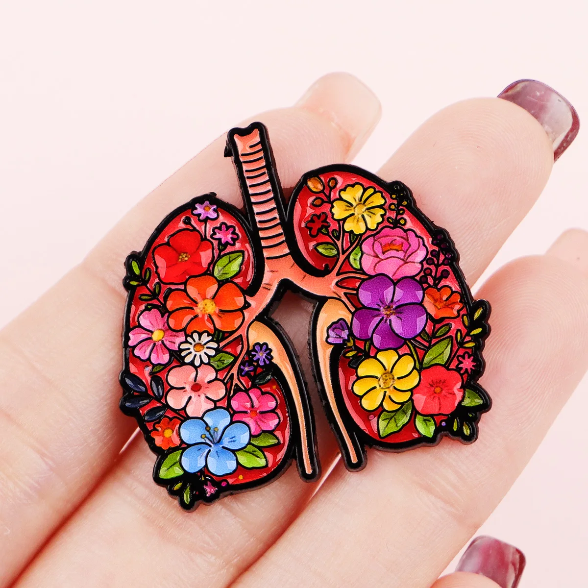 Broches esmalte médicos flor corazón cerebro – Accesorios para ropa mochila - imagen 4