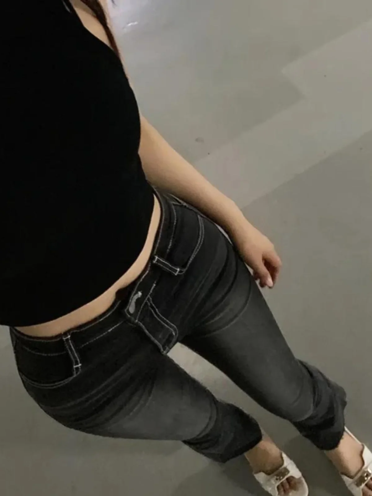 

Женские джинсы Slim Fit с высокой талией из эластичного хлопка, слегка расклешенные, длинные, для осени, повседневные, износостойкие