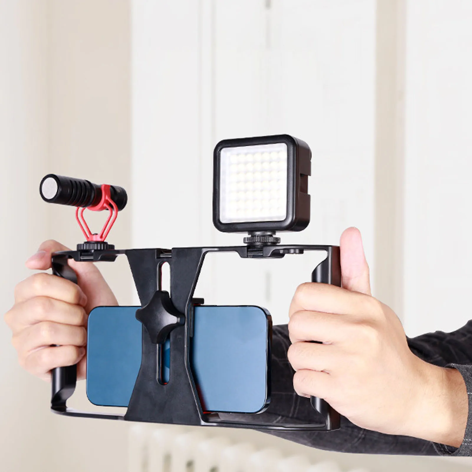 Video Stabilizer Rig Comfortable Grip Phone Shooting Rig Stabilizer Strong Load Bearing Adjustable for Video for Shooting