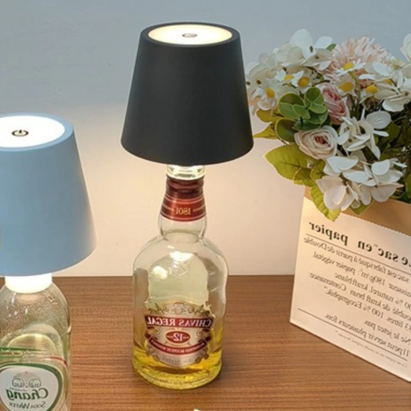 

Украсьте бар, чистый бар, подключаемый светильник для бутылки вина, светодиодная настольная лампа, роскошная атмосфера, заостренный светодиодный зарядный ночник