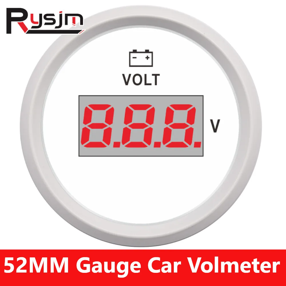 52mm Gauge Universal Voltmeter Voltage Gauges 8-32V VOLTS Volt Meter With Red LED Backlight For Marine Car Boat Motorcycle