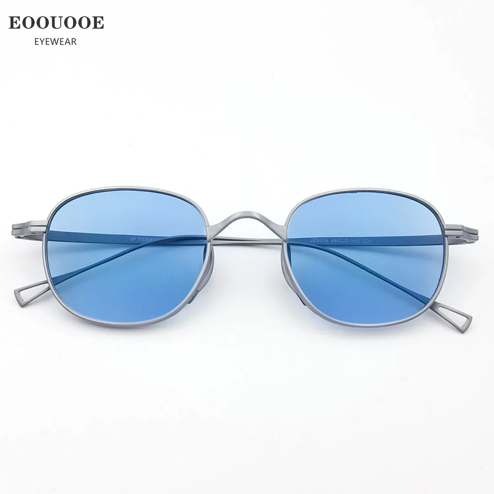 New Photochromic Blue Lenses Glasses Frame Titanium Men Optics Eyewear Myopia -0.50 -5.00 Prescription Recipe Retro Oculos