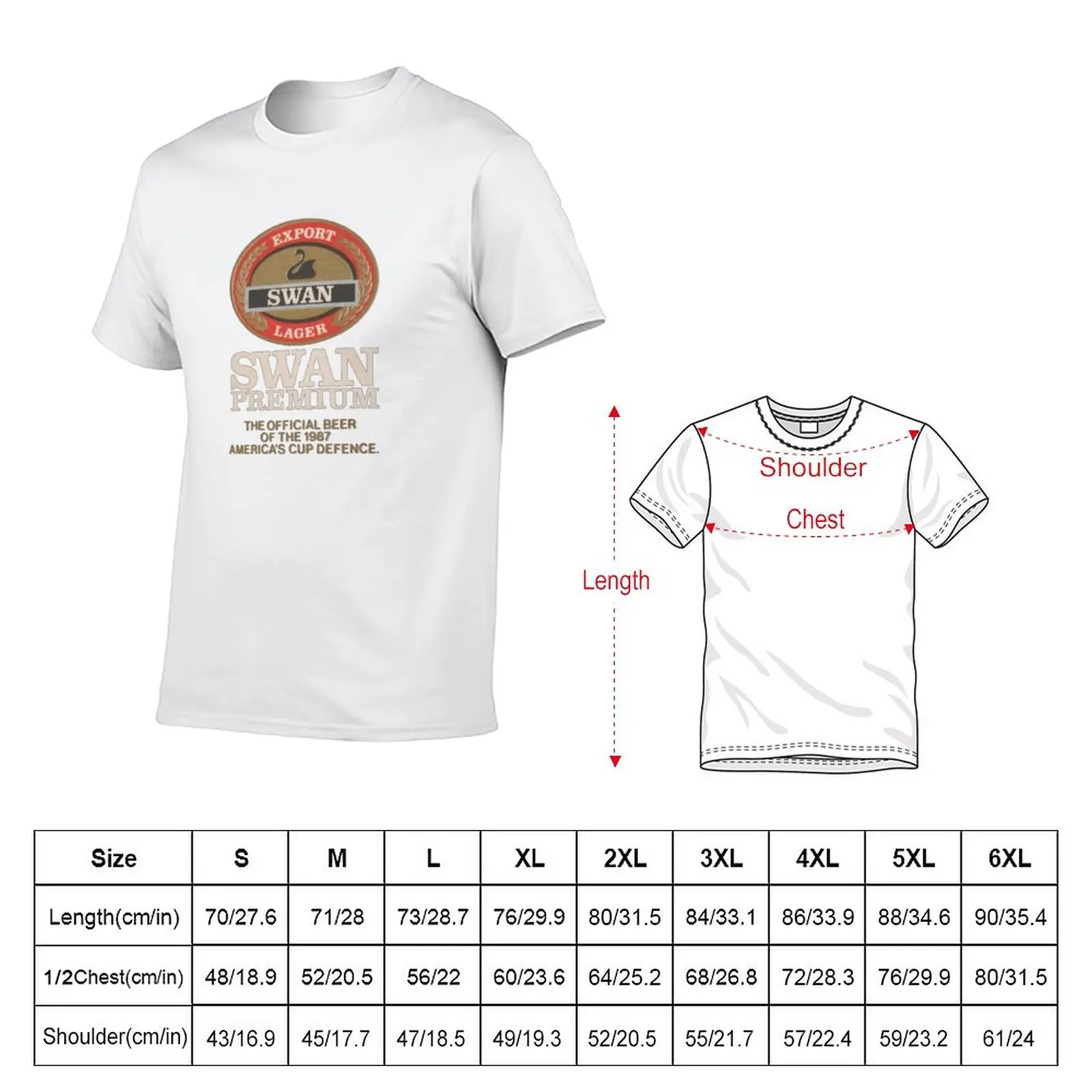 New Swan Lager 1987 Americas Cup Classic Logo T-Shirt funny t shirt cute tops tees Oversized t-shirt mens t shirts pack