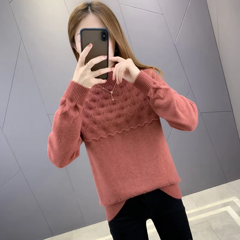 New Autumn Winter Pullovers Warm Knitting Womens Clothing Pull Femme Jumper Long Sleeve Tops Bottoming Sweaters свитер женский