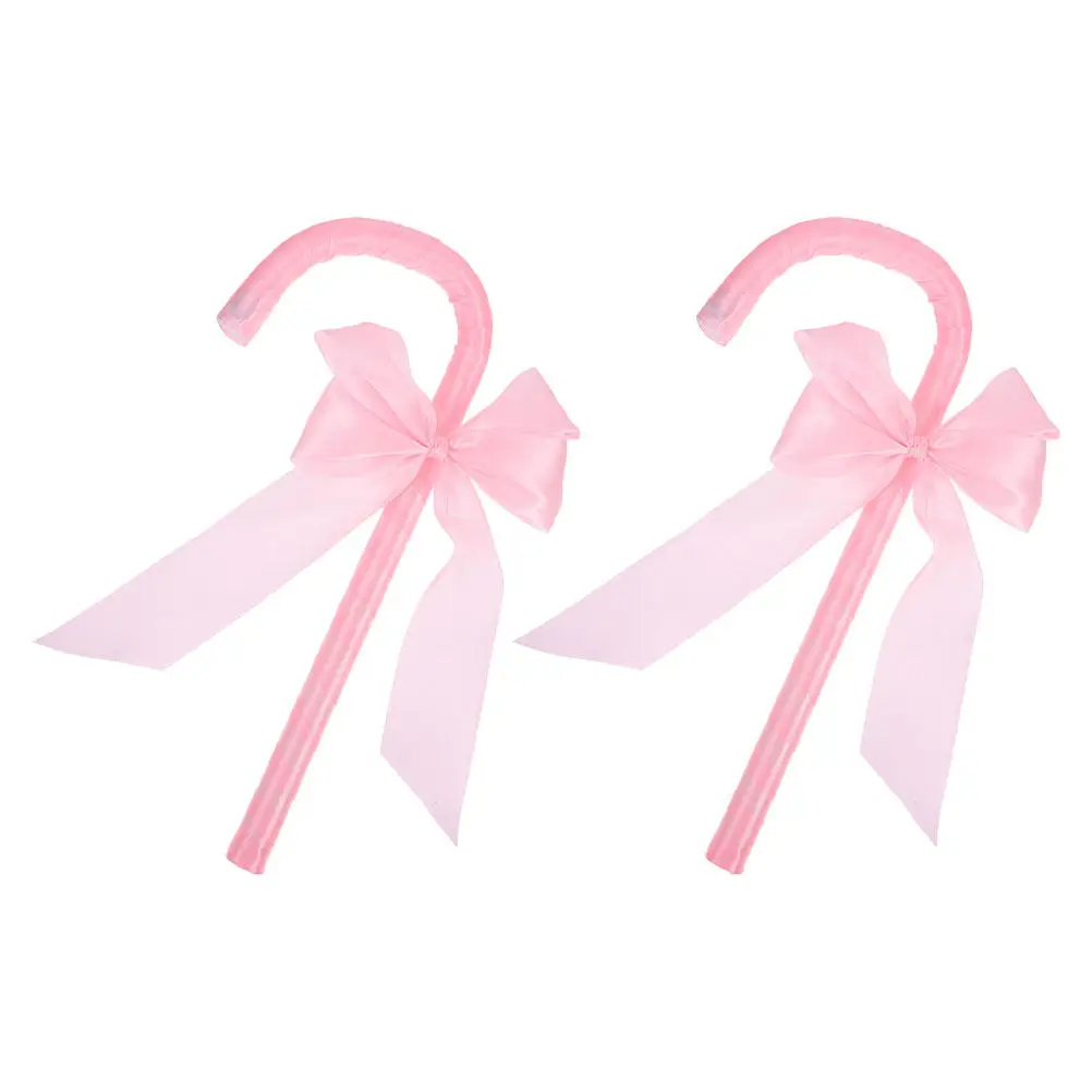 

2Pcs Bow Cane Kids Dance Performance Jazz Props Plastic Magician Wand Walking Stick Costume Stage Cosplay Accessories Party