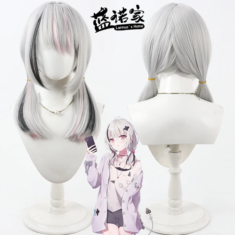 Virtual YouTube Vtuber Kongcheng Saina Cosplay Wig Halloween Carnival Party Props Synthetic Hair Heat Resistant Fiber + Wig Cap