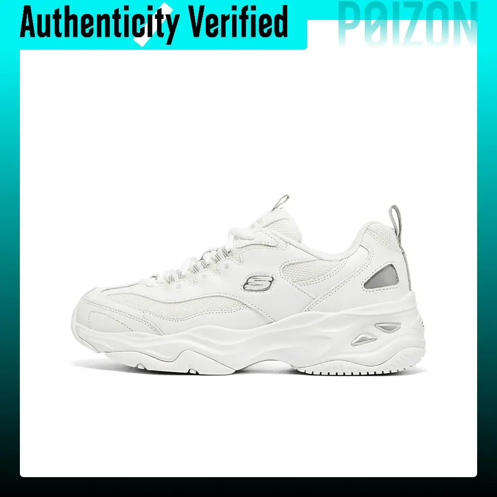 Skechers D'Lites 4.0 Textile, Synthetic Leather, Split Cow Leather Cushioning Low top Chunky Sneakers Women's White 149492-WGY