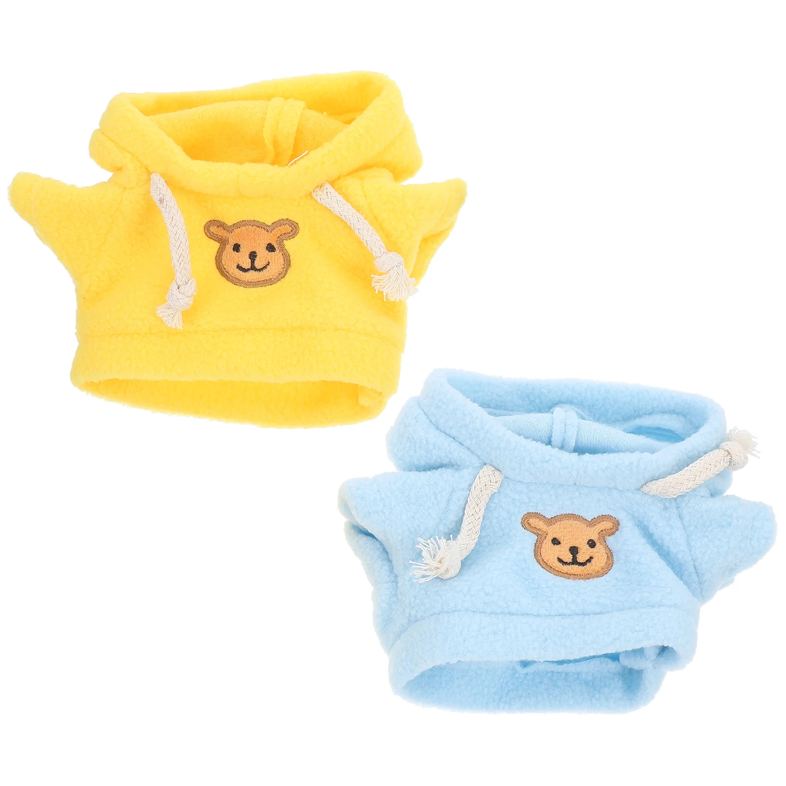 2 Pcs Hoodie for Mini Stuffed Bear Plush Clothes Girl Toys Outfit Decorate